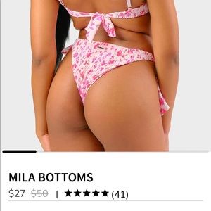 Blackbough swim medium bikini bottoms. Pink floral. New with tags. Ties on sides